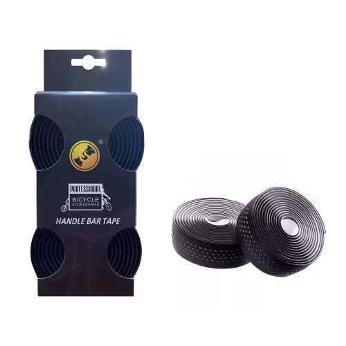 Обмотка на руль, перфорированная микрофибра с клеевой основой, черная, комплект 2 шт.