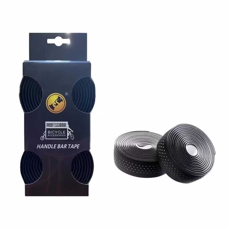 Обмотка на руль, перфорированная микрофибра с клеевой основой, черная, комплект 2 шт.