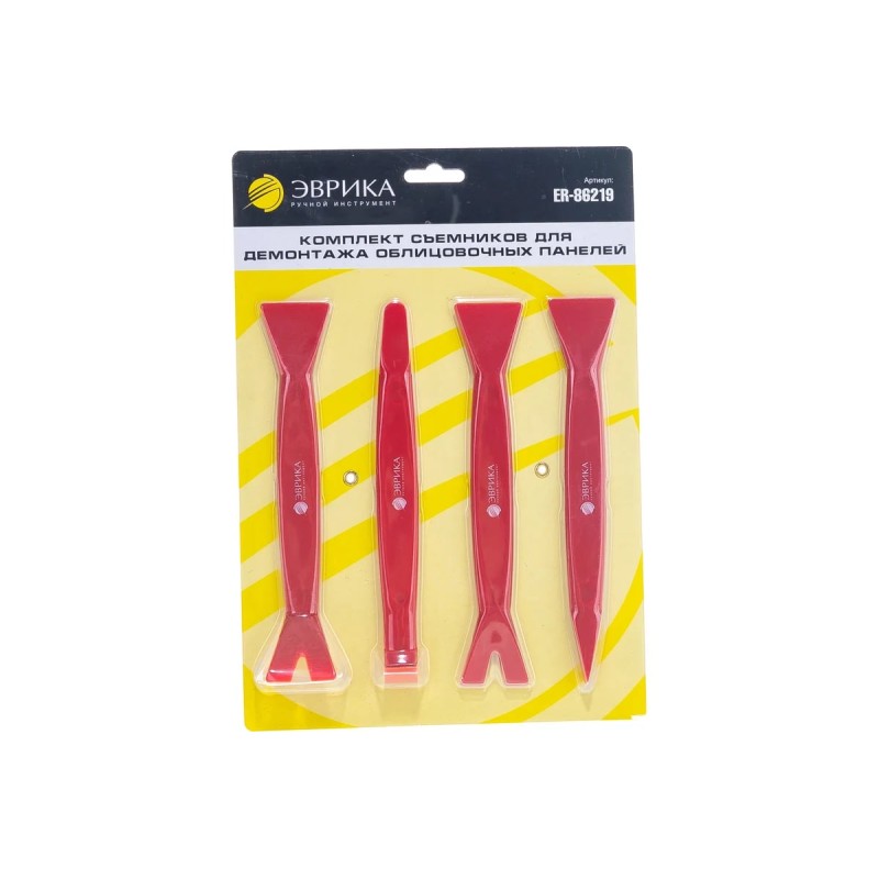 Набор съемников для демонтажа облицовочных панелей Эврика ER-86219, 4 шт