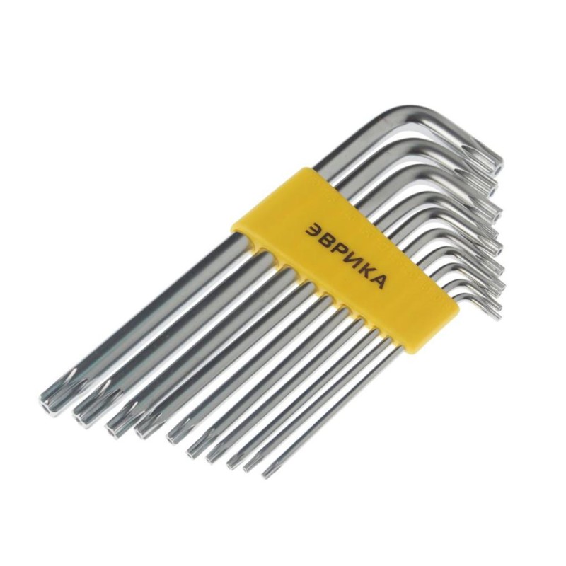 Набор ключей Torx Г-образных Эврика ER-15101LT, T9-T50, 10 предметов