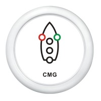 Индикатор включения ходовых огней Kus 510033, белый, 12В, с черной окантовкой 52 мм