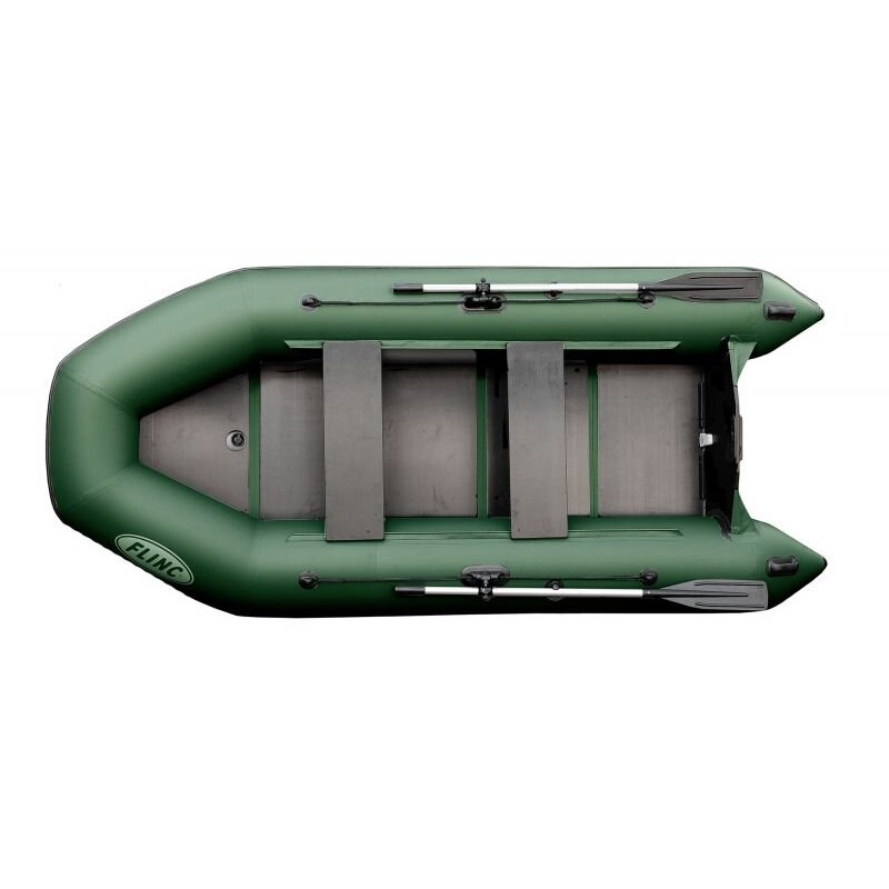Надувная лодка ПВХ Flinc FT340K, пайол фанерный, зеленый
