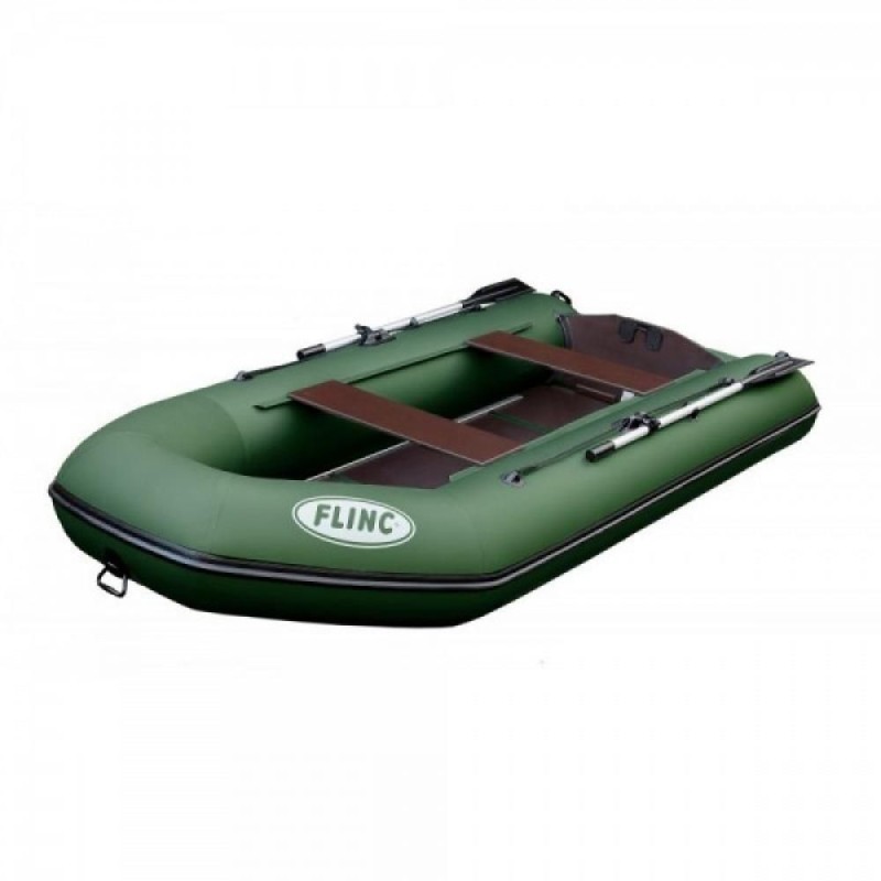Надувная лодка ПВХ Flinc FT340K, пайол фанерный, зеленый