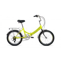 Велосипед городской складной подростковый FORWARD ARSENAL 20 2.0, рост 14, 6 скоростей, серый/ярко-зеленый
