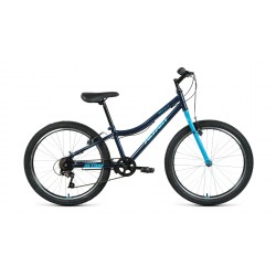 Велосипед горный хардтейл подростковый ALTAIR MTB HT 24 1,0, рост 12, 6 скоростей, темно-синий/мятный 
