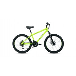 Велосипед 24 ALTAIR MTB HT 24 2,0 disk  (24" 6 ск. рост 12") ( ярко-зеленый/черный)