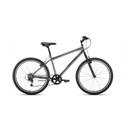 Велосипед горный хардтейл подростковый ALTAIR MTB HT 26 1.0, рост 17, 7 скоростей, темно-серый/черный 