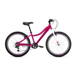 Велосипед горный хардтейл подростковый FORWARD JADE 1.0 24,  рост 12, 7 скоростей, серый/розовый