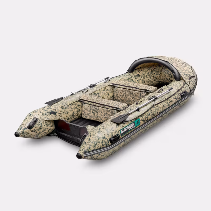 Надувная лодка ПВХ Gladiator E420PRO, НДНД, цифровой камуфляж