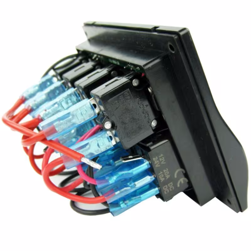 Панель бортового питания 4 Gang Switch Panel, 4 переключателя, 310081, черный