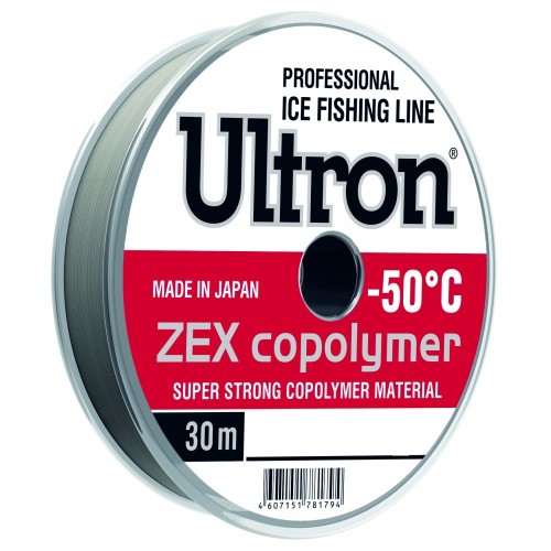 Леска монофильная Ultron Zex Copolymer 0.10 мм, 1.6 кг, 30 м