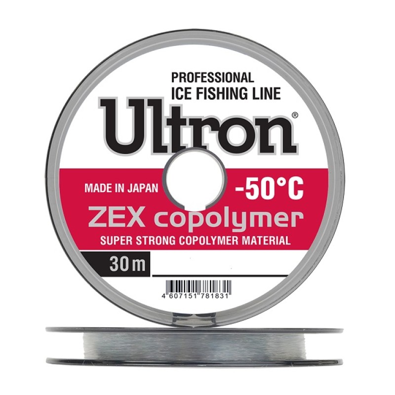 Леска монофильная Ultron Zex Copolymer 0.10 мм, 1.6 кг, 30 м