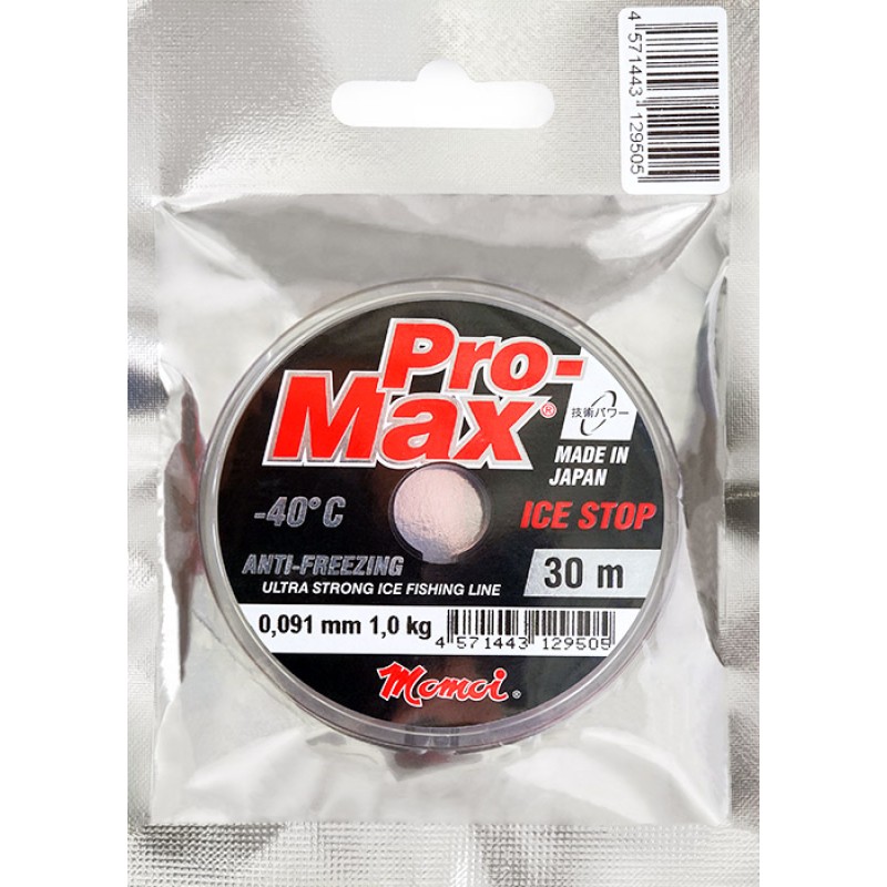 Леска монофильная Momoi Pro-Max Ice Stop 0.128 мм, 1.8 кг, 30 м