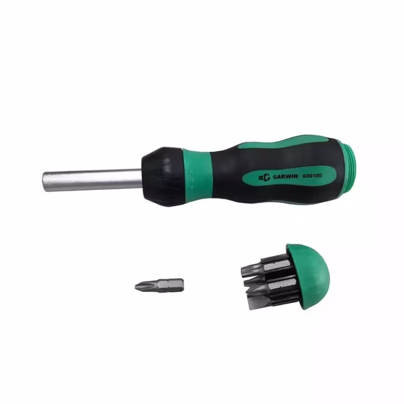 Отвертка-рукоятка трещоточная PH, SL, T с набором бит 1/4 Garwin 636120, 8 предметов