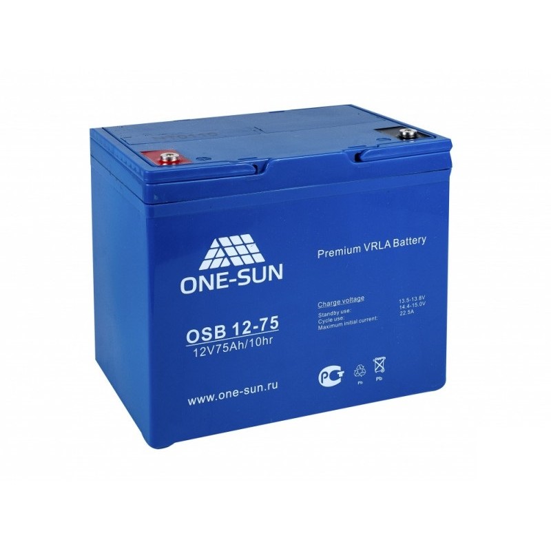 Аккумулятор Sunways AGM OSB 75Ah, 12V