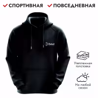 Худи мужское Detail, хлопок/полиэстер, черный, размер L