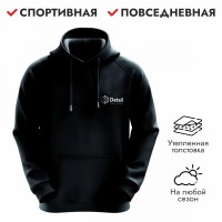 Худи мужское Detail, хлопок/полиэстер, черный, размер L