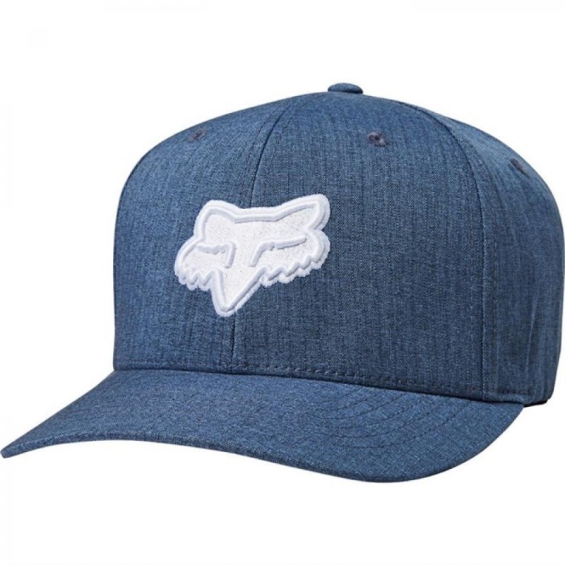 Кепка-бейсболка Fox Transposition Flexfit Hat Blue Steel, синий, размер L-XL