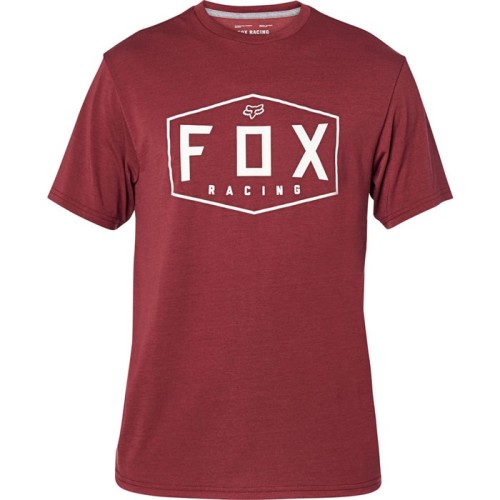 Футболка мужская Fox Crest SS Tech Tee, ткань Drirelease, красный, размер L