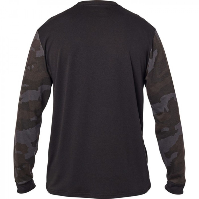 Джерси мужское Fox Shield LS Tech Tee, ткань TruDri, черный камуфляж, размер XL 