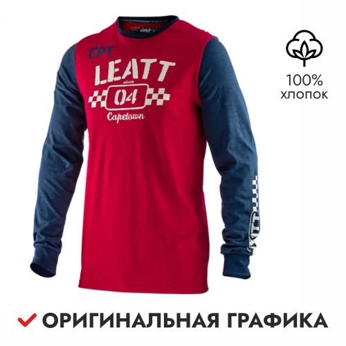 Джерси мужское Leatt Heritage LongSleve Shirt, ткань хлопок, красный, размер L