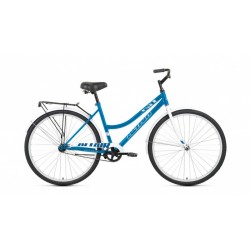 Велосипед городской взрослый женский ALTAIR CITY 28 low, рост 19, 1 скорость, голубой/белый