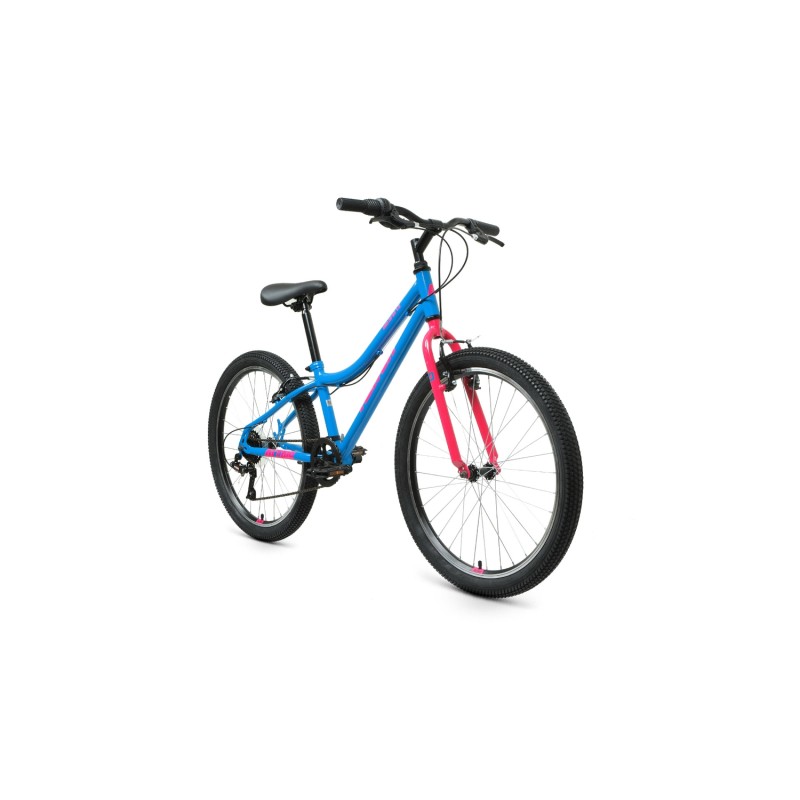 Велосипед городской подростковый ALTAIR MTB HT 24 1.0, рост 14, 6 скоростей, голубой/розовый
