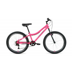 Велосипед городской подростковый женский ALTAIR MTB HT 24 1.0, рост 14, 6 скоростей, розовый/серый