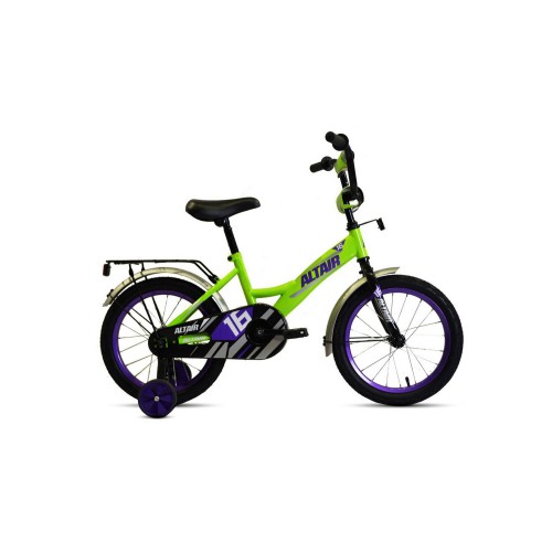 Велосипед детский ALTAIR KIDS 16, рост OS, 1 скорость, ярко-зеленый/фиолетовый