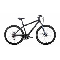 Велосипед горный хардтейл взрослый ALTAIR AL 27.5 V, рост 15, 21 скорость, черный матовый/черный