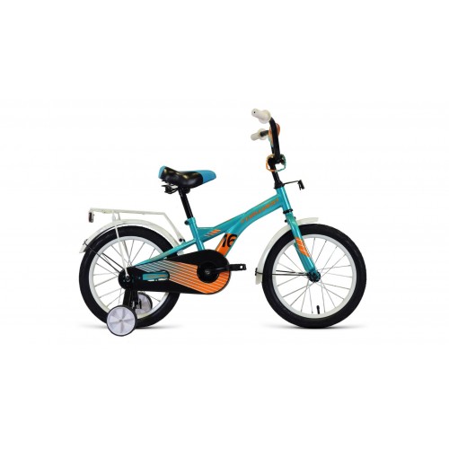 Велосипед детский FORWARD CROCKY 16, 1 скорость, бирюзовый/оранжевый 