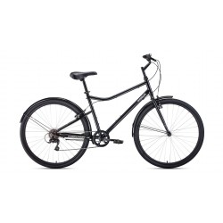 Велосипед городской взрослый FORWARD PARMA 28, рост 19, 7 скоростей, черный/белый 