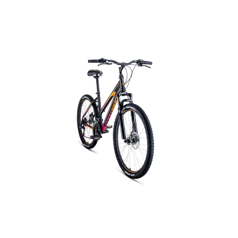 Велосипед горный хардтейл взрослый FORWARD IRIS 26 2.0 disc, рост 17, 18 скоростей, черный 
