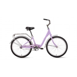 Велосипед городской подростковый женский FORWARD GRACE 24, рост 13, 1 скорость, сиреневый/белый 