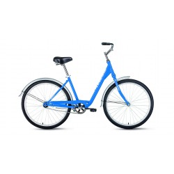 Велосипед городской взрослый женский FORWARD GRACE 26 1.0, рост 17, 1 скорость, синий/белый