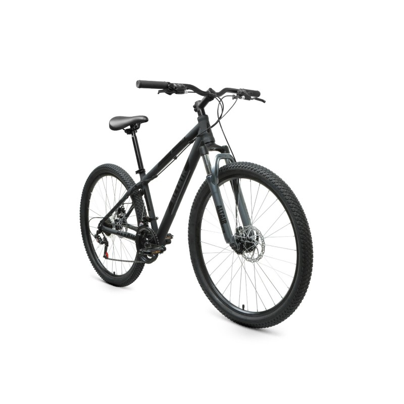 Велосипед горный хардтейл взрослый ALTAIR AL 27.5 D, рост 17, 21 скорость, черный матовый/черный 