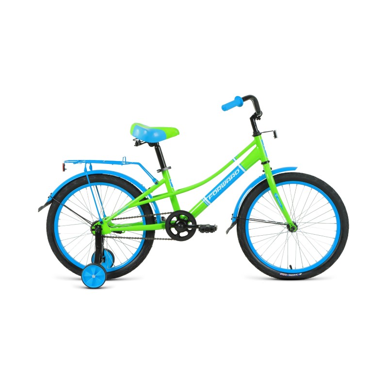 Велосипед городской детский FORWARD AZURE 20, рост 10.5, 1 скорость, зеленый/голубой 