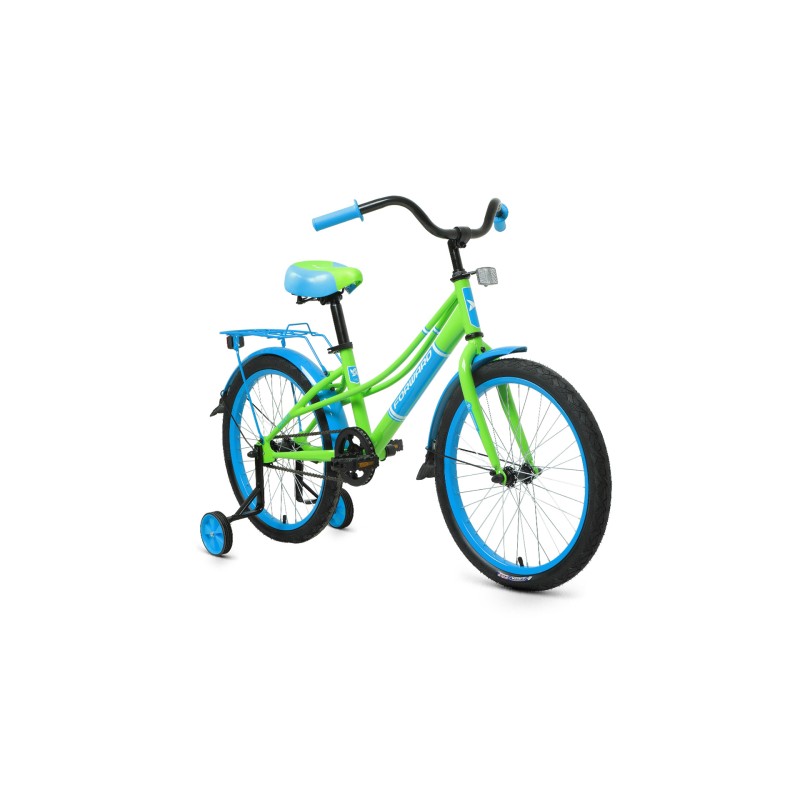 Велосипед городской детский FORWARD AZURE 20, рост 10.5, 1 скорость, зеленый/голубой 
