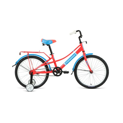 Велосипед городской детский FORWARD AZURE 20, рост 10.5, 1 скорость, коралловый/голубой 