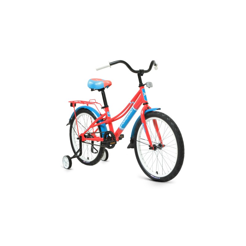 Велосипед городской детский FORWARD AZURE 20, рост 10.5, 1 скорость, коралловый/голубой 