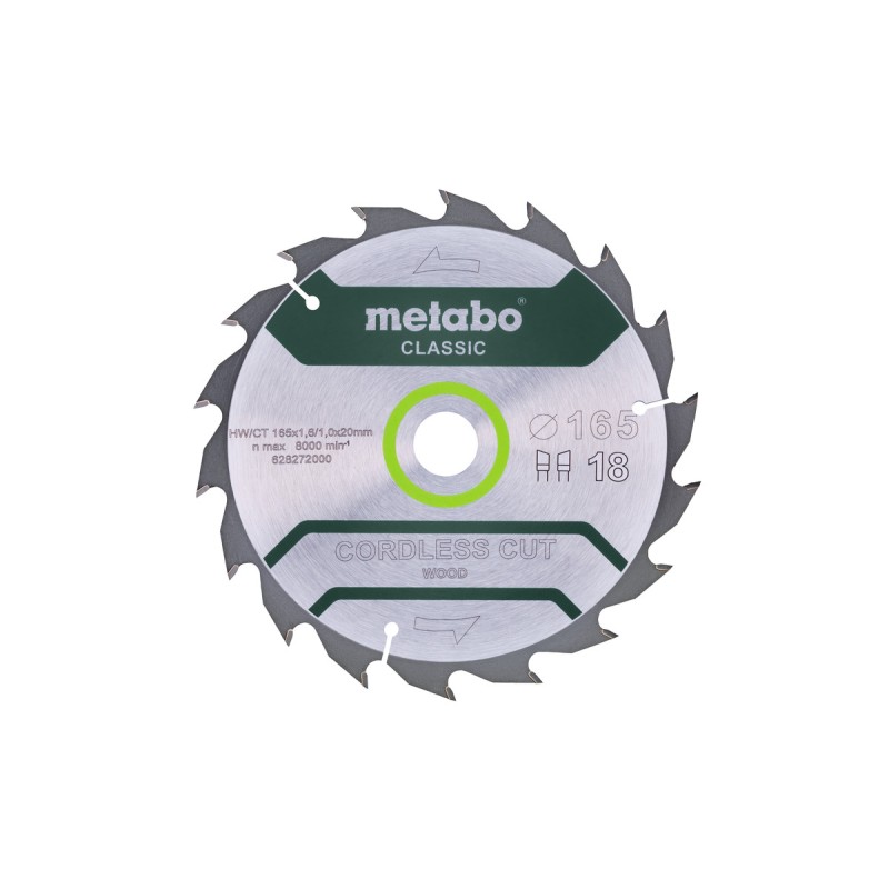 Диск пильный по дереву Metabo 628272000, 165х1,6х20 мм