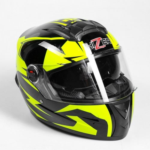 Мотошлем Hizer B561, черный/желтый, размер M