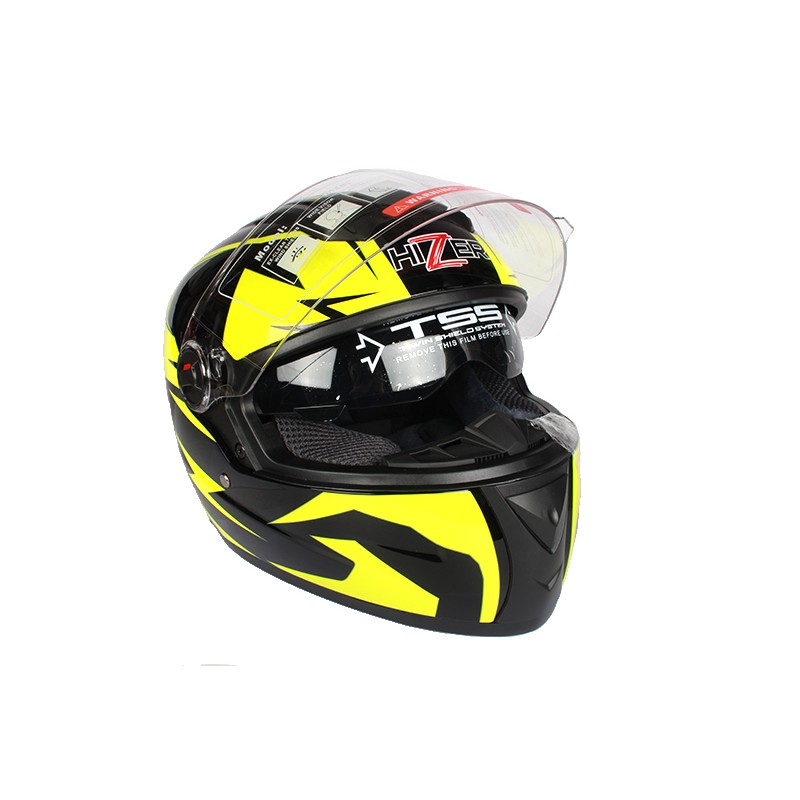 Мотошлем Hizer B561, черный/желтый, размер M
