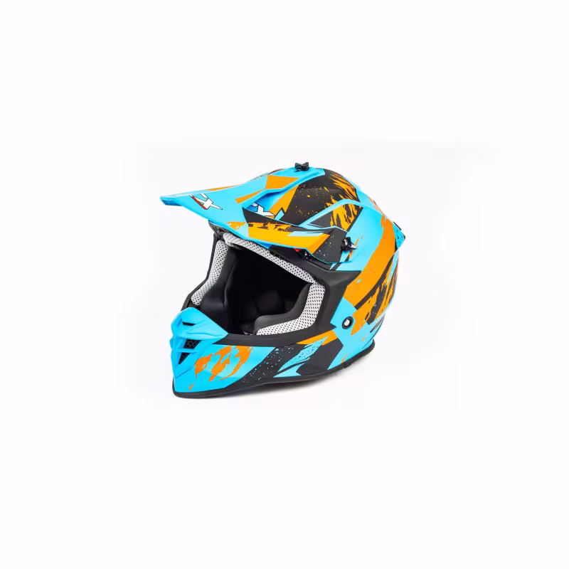 Мотошлем Motoland GTX 633 #2, синий/оранжевый, размер M