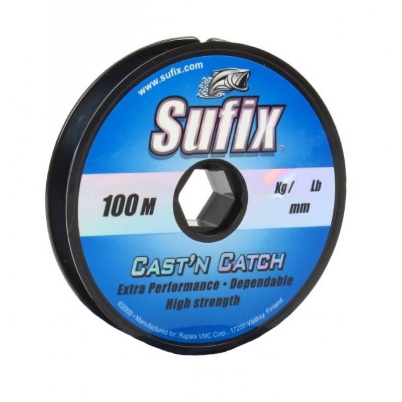 Леска монофильная Sufix Cast`n Catch x10, 0.20 мм, 2.5 кг, 100 м