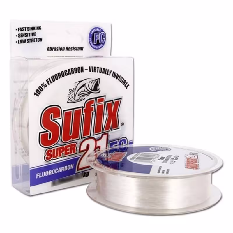 Леска флюорокарбоновая Sufix Super 21 Fluorocarbon 0.25 мм, 5.9 кг, 150 м