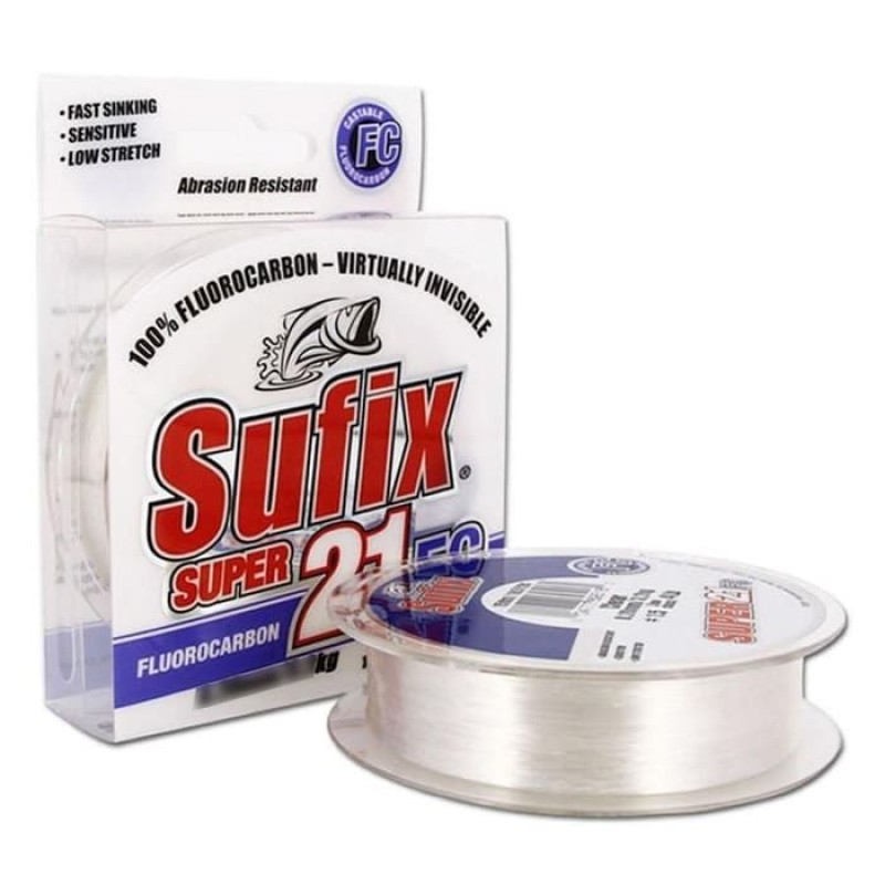 Леска флюорокарбоновая Sufix Super 21 Fluorocarbon 0.25 мм, 5.9 кг, 150 м