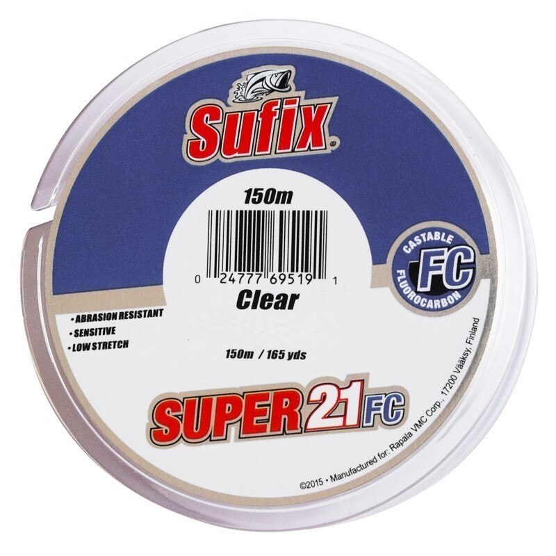 Леска флюорокарбоновая Sufix Super 21 Fluorocarbon 0.25 мм, 5.9 кг, 150 м