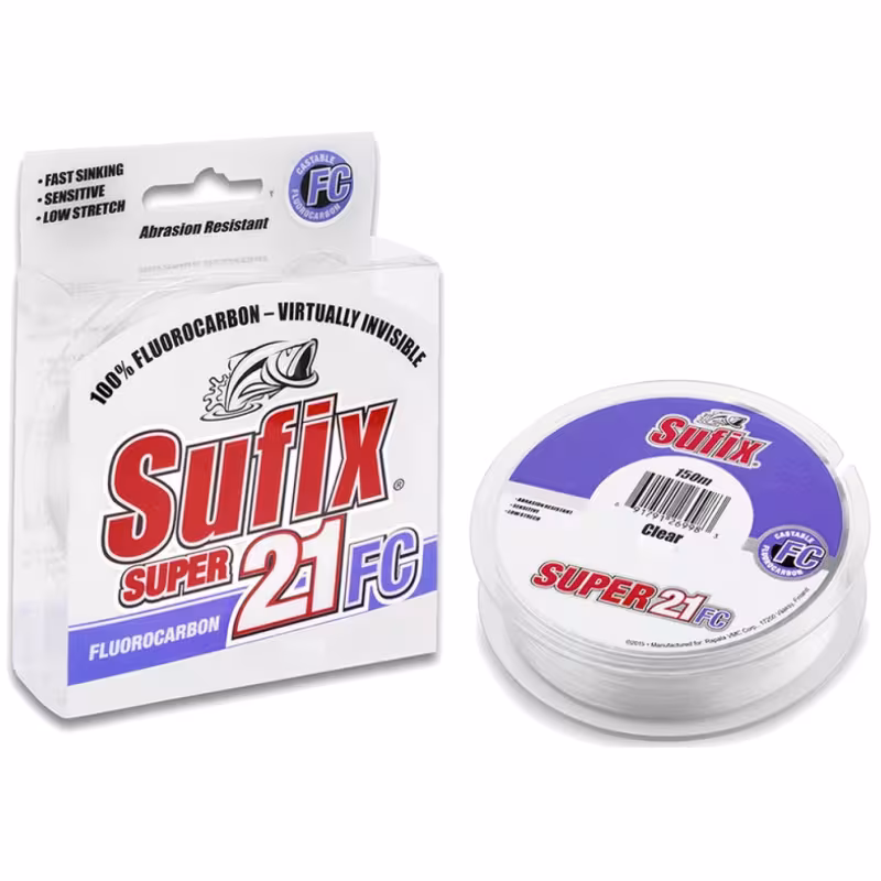 Леска флюорокарбоновая Sufix Super 21 Fluorocarbon 0.28 мм, 6.5 кг, 150 м