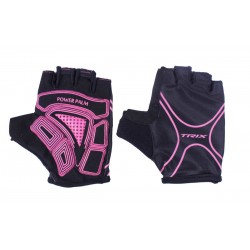 Велоперчатки Trix LCL-60020, 38424-001, черный/розовый, размер M